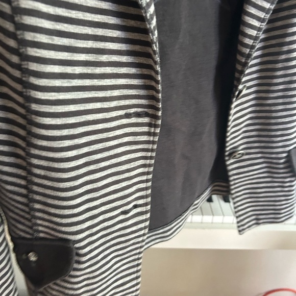 Gray Striped Boho Blazer with Star Detail Size 10 - Picture 16 of 16